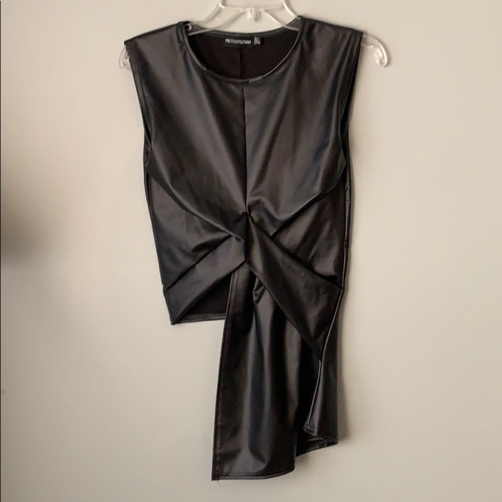 PrettyLittleThing Oblong Faux Leather Tank Top